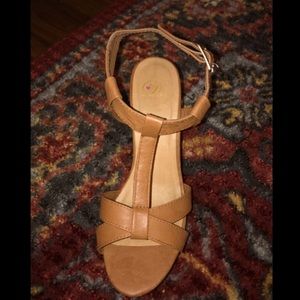 Open Toed Cork Platform Wedges